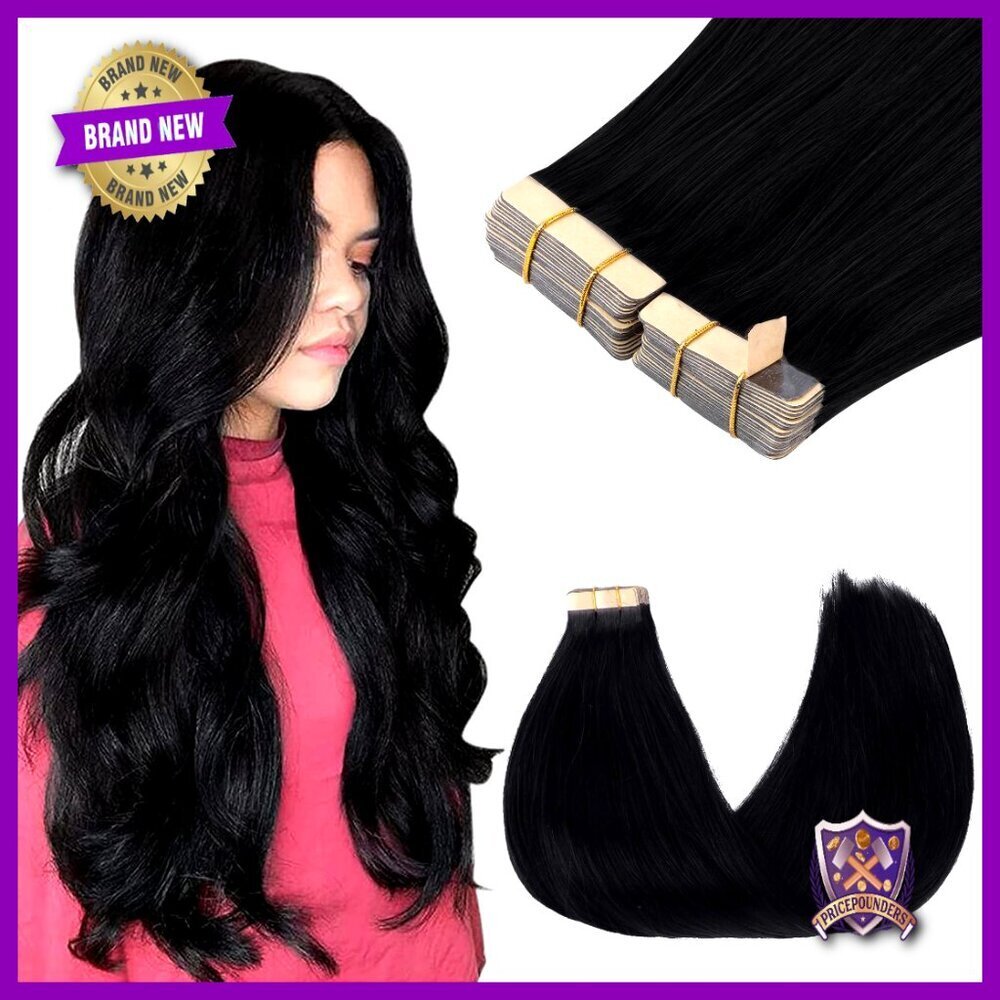 Silky Straight Tape-In Hair Extensions 20 Inch Premium Remy Human Hair